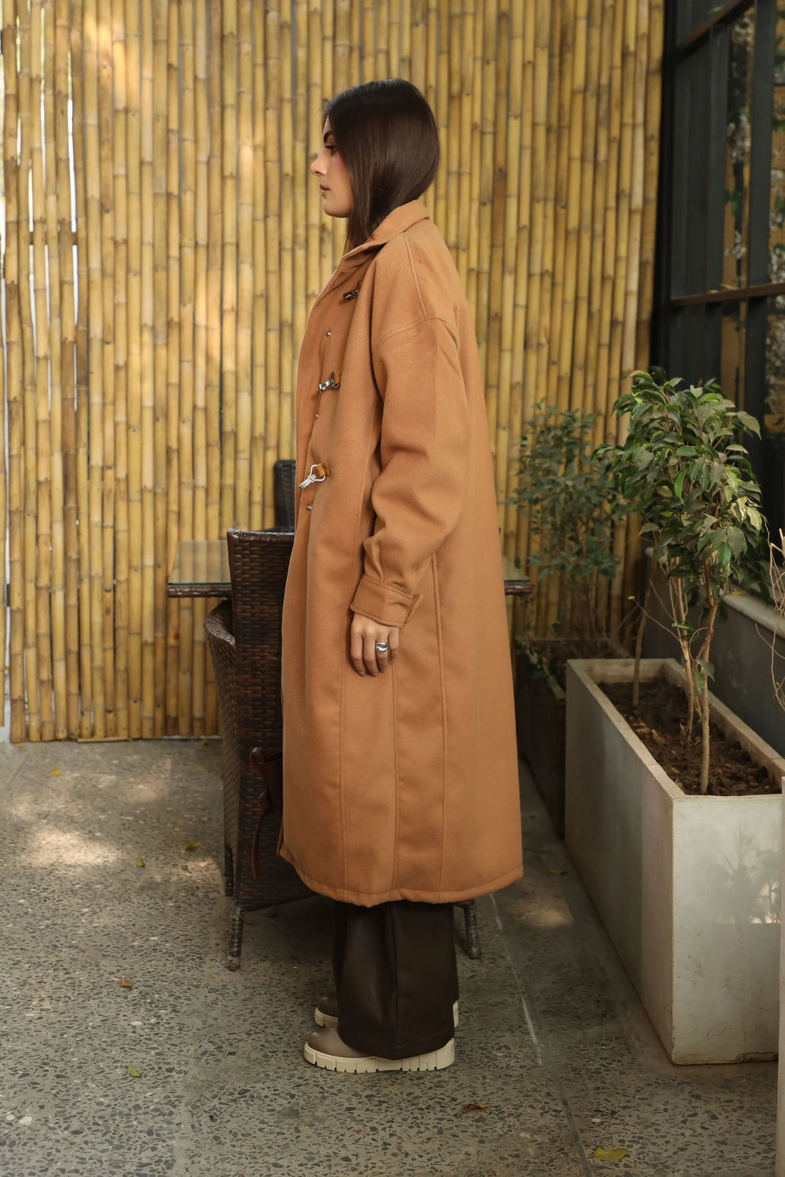Cavallo woollen Long Coat Camel