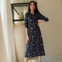 Ritz Long Printed Dress Blue