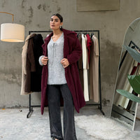 Vienna Teddy Coat Cherry