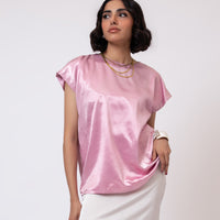 Zinnia Satin Blouse Pink (5 days Delivery)