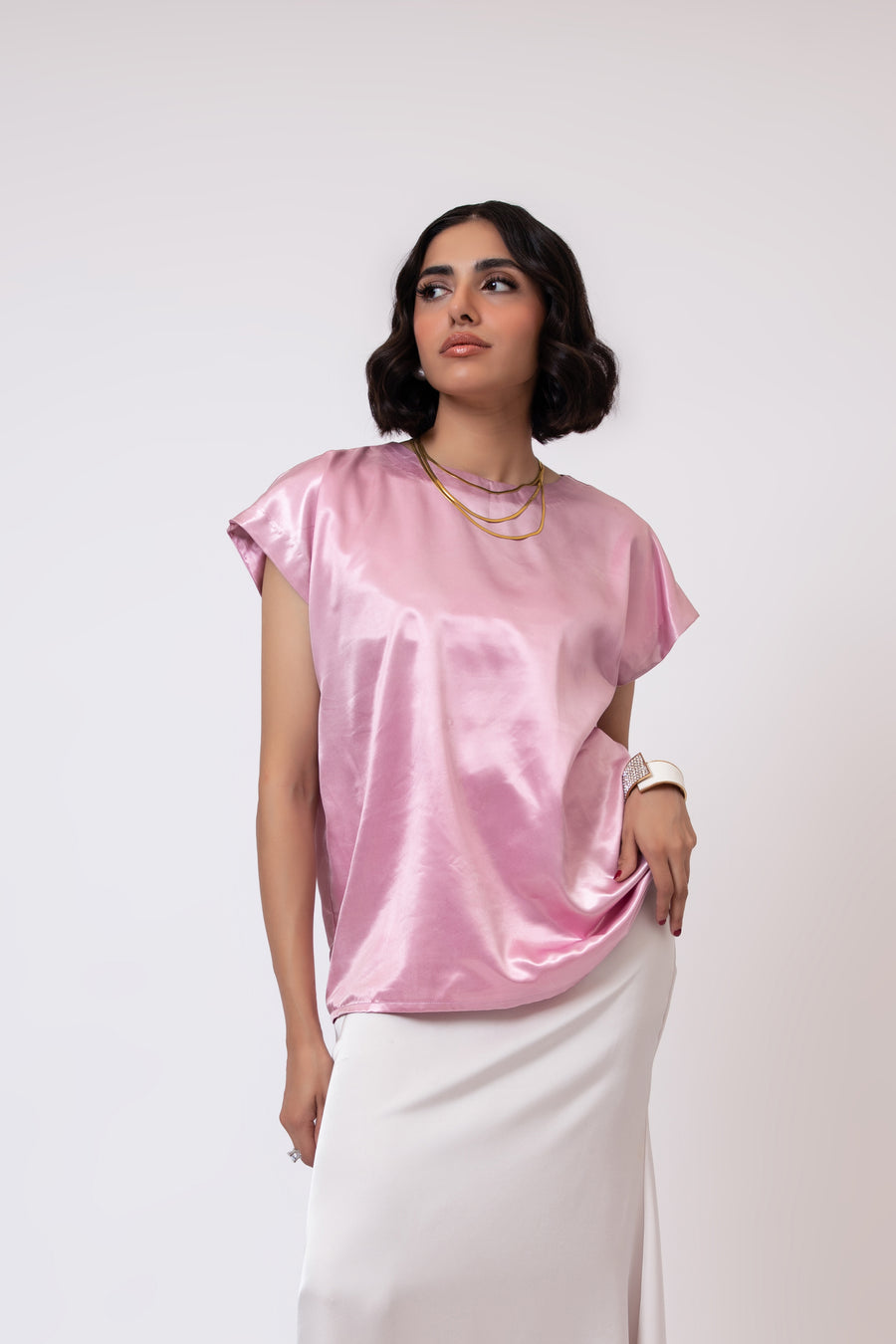 Zinnia Satin Blouse Pink (5 days Delivery)