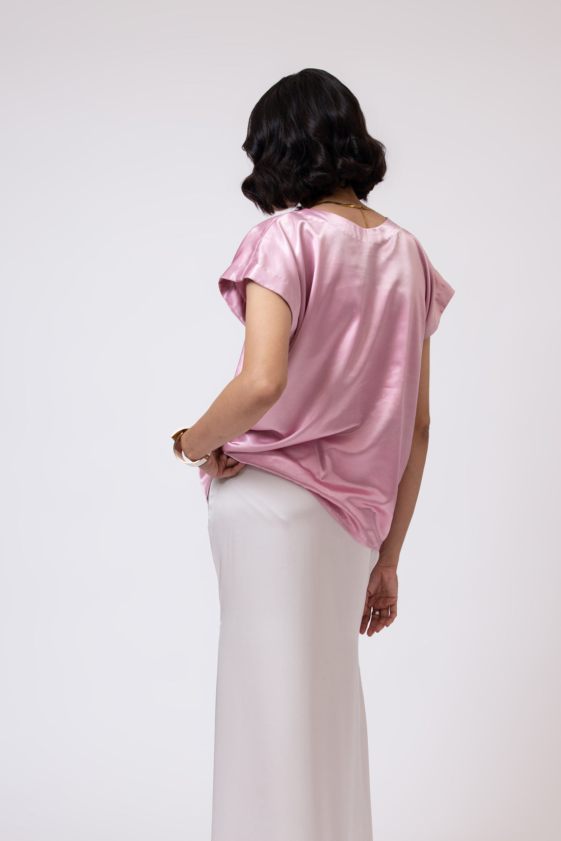 Zinnia Satin Blouse Pink (5 days Delivery)