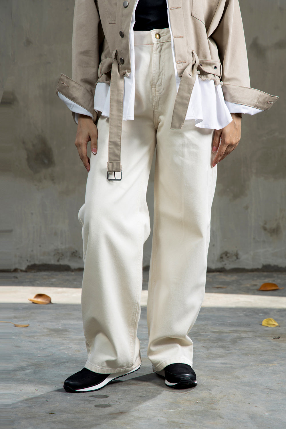 Kinsley Denim Pants Pearl White