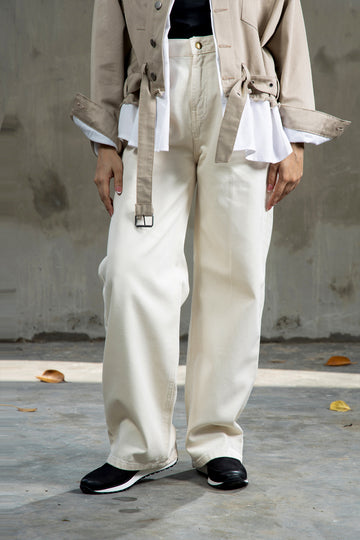 Kinsley Denim Pants Pearl White