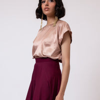 Zinnia Satin Blouse Champagne (5 days Delivery)