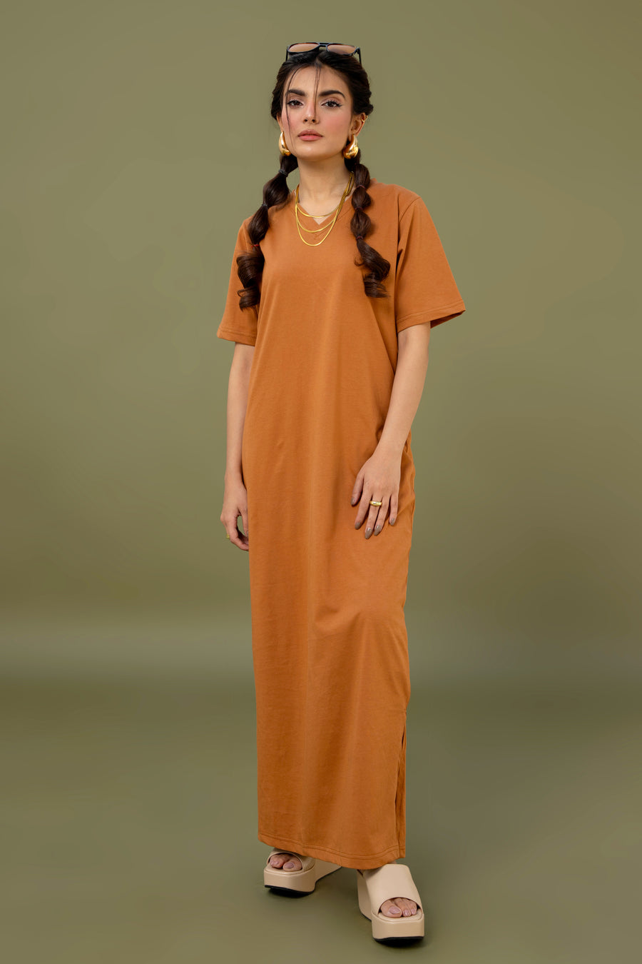 Kaira Shirt Dress Orange