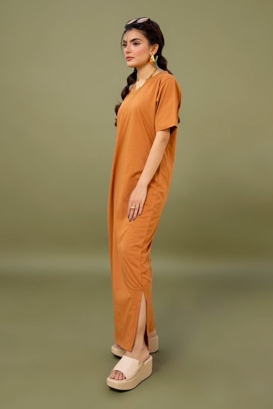 Kaira Shirt Dress Orange