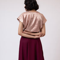 Zinnia Satin Blouse Champagne (5 days Delivery)