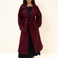 JUNO BELTED COAT (CHERRY)