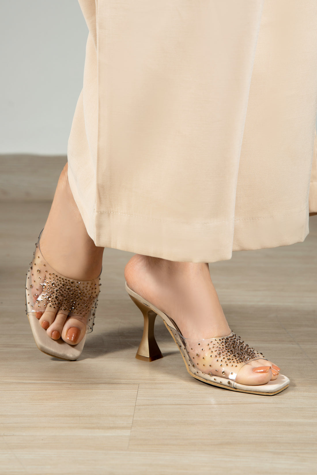 Elli Clear Heel Gold