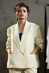 Boss Babe Oversized Blazer Butter Yellow