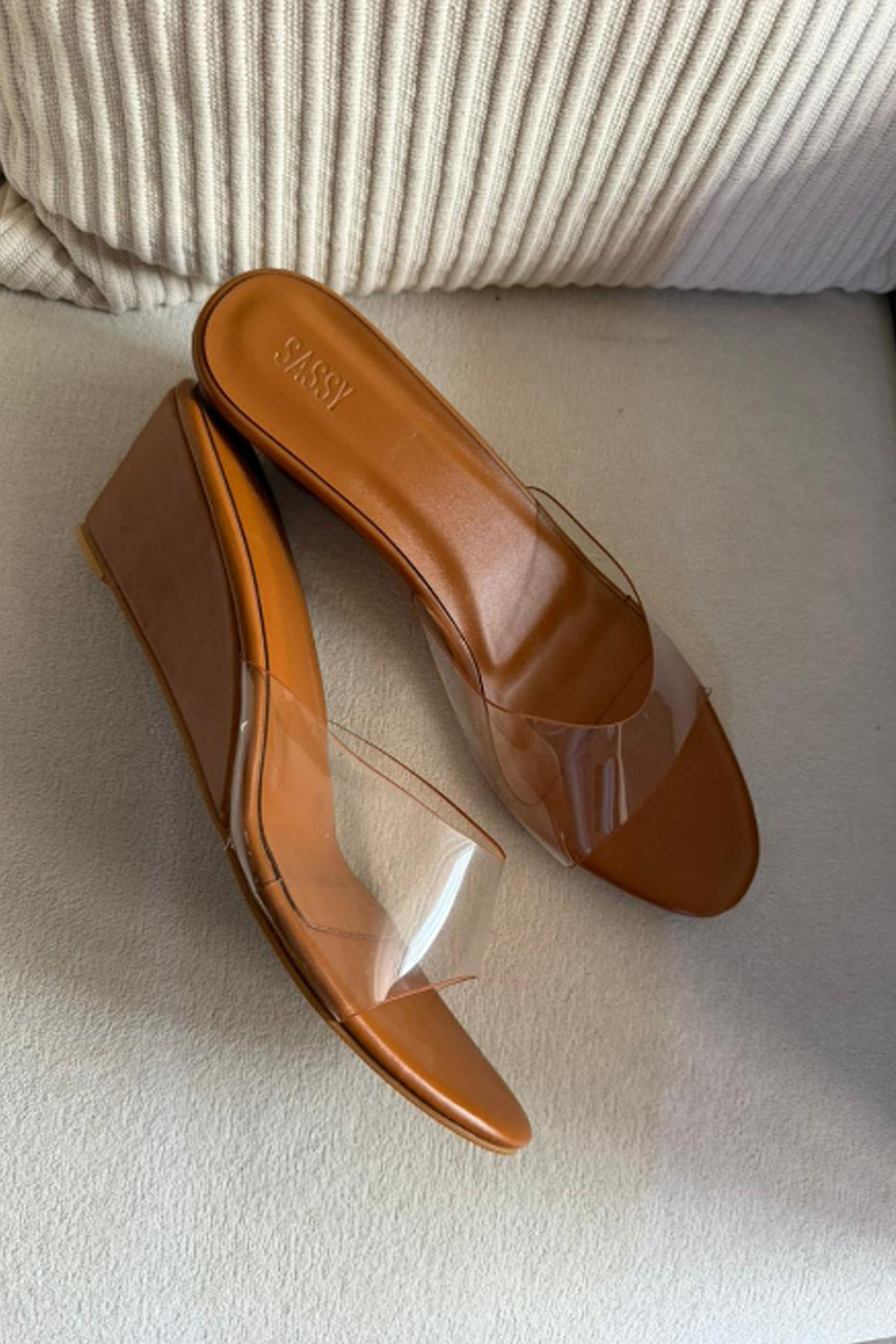 Saint Tropez wedge heel coffee