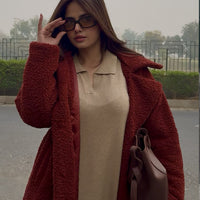 Vienna Teddy Coat Rust