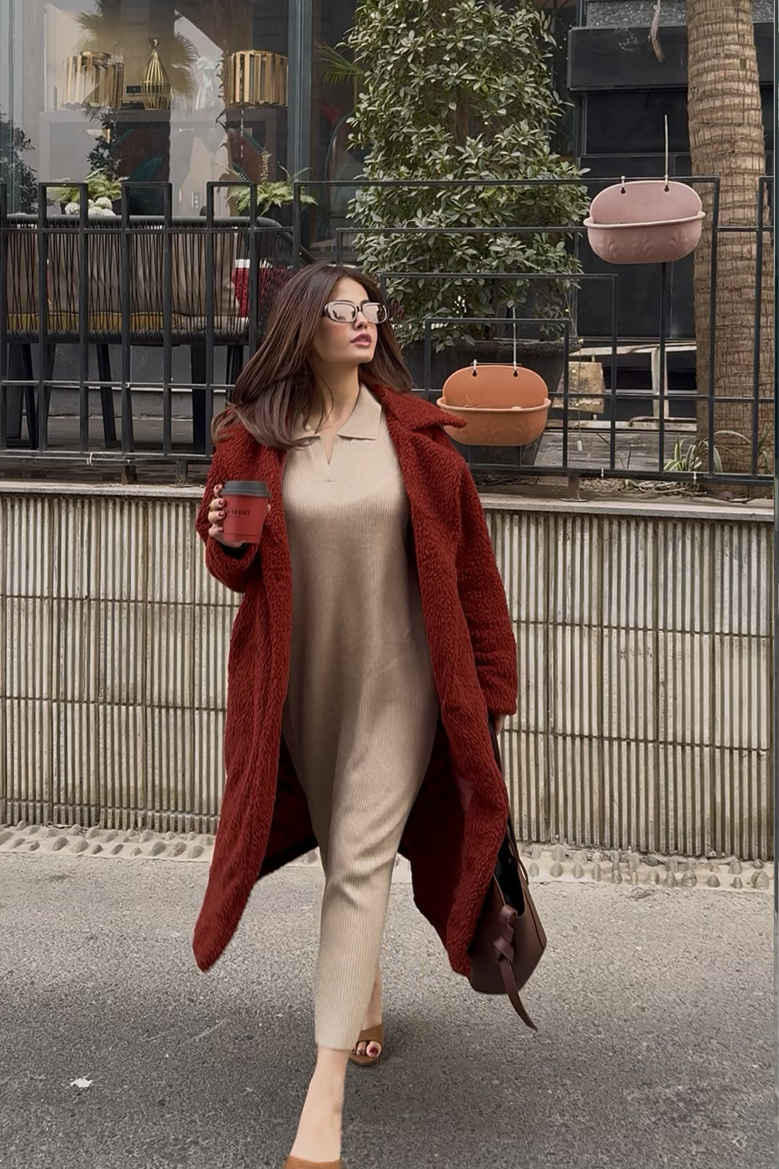 Vienna Teddy Coat Rust