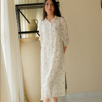 Ritz Long Printed Dress white