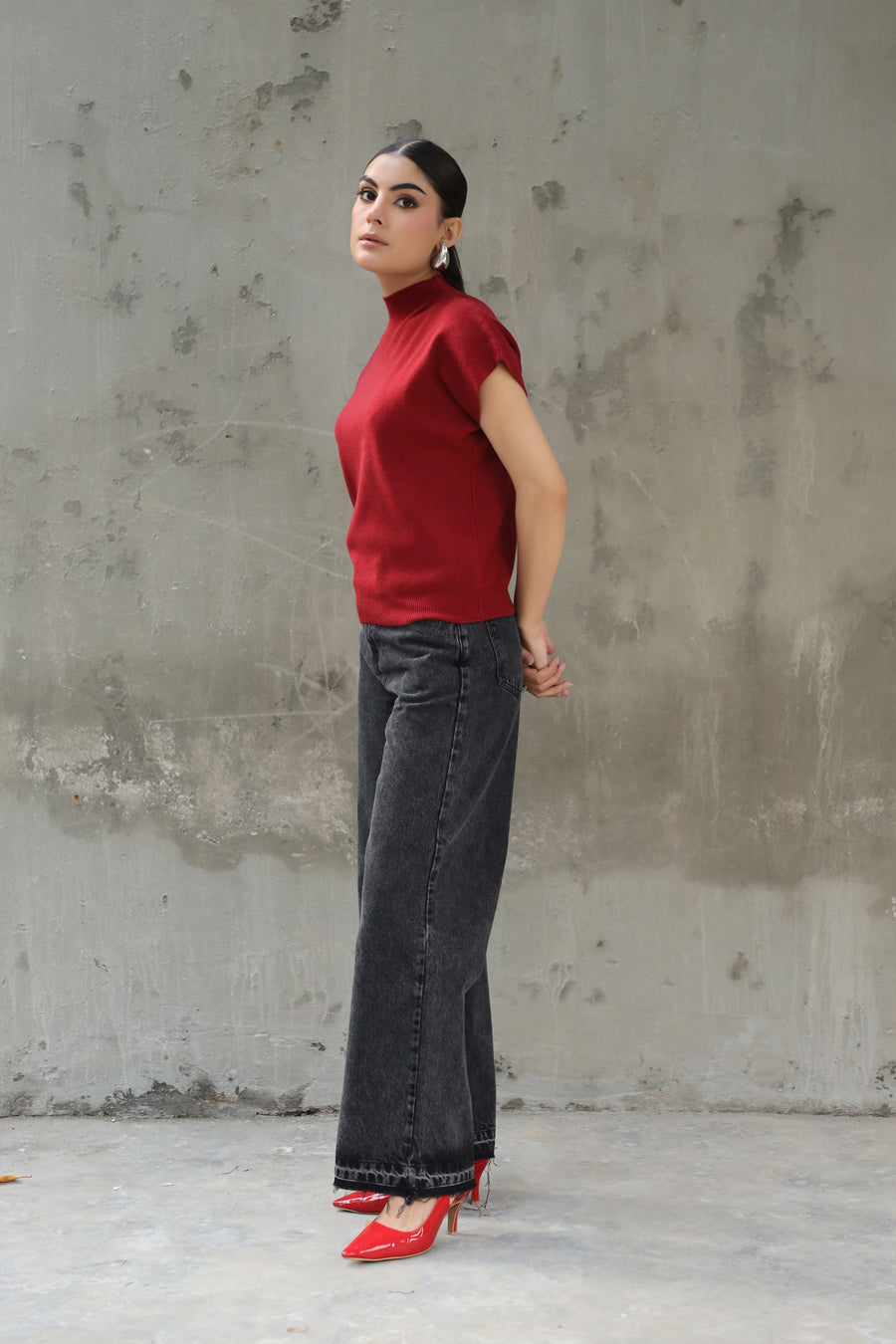 Willow Sweater Top Red