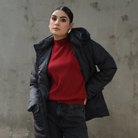 Alaska NEO Soft Puffer Jacket with Fur Hoodie Black
