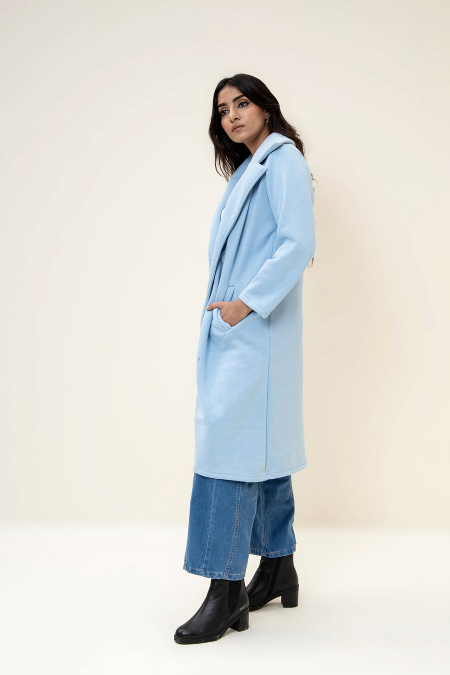 Bergen Neo Long Coat Ice Blue SASSY