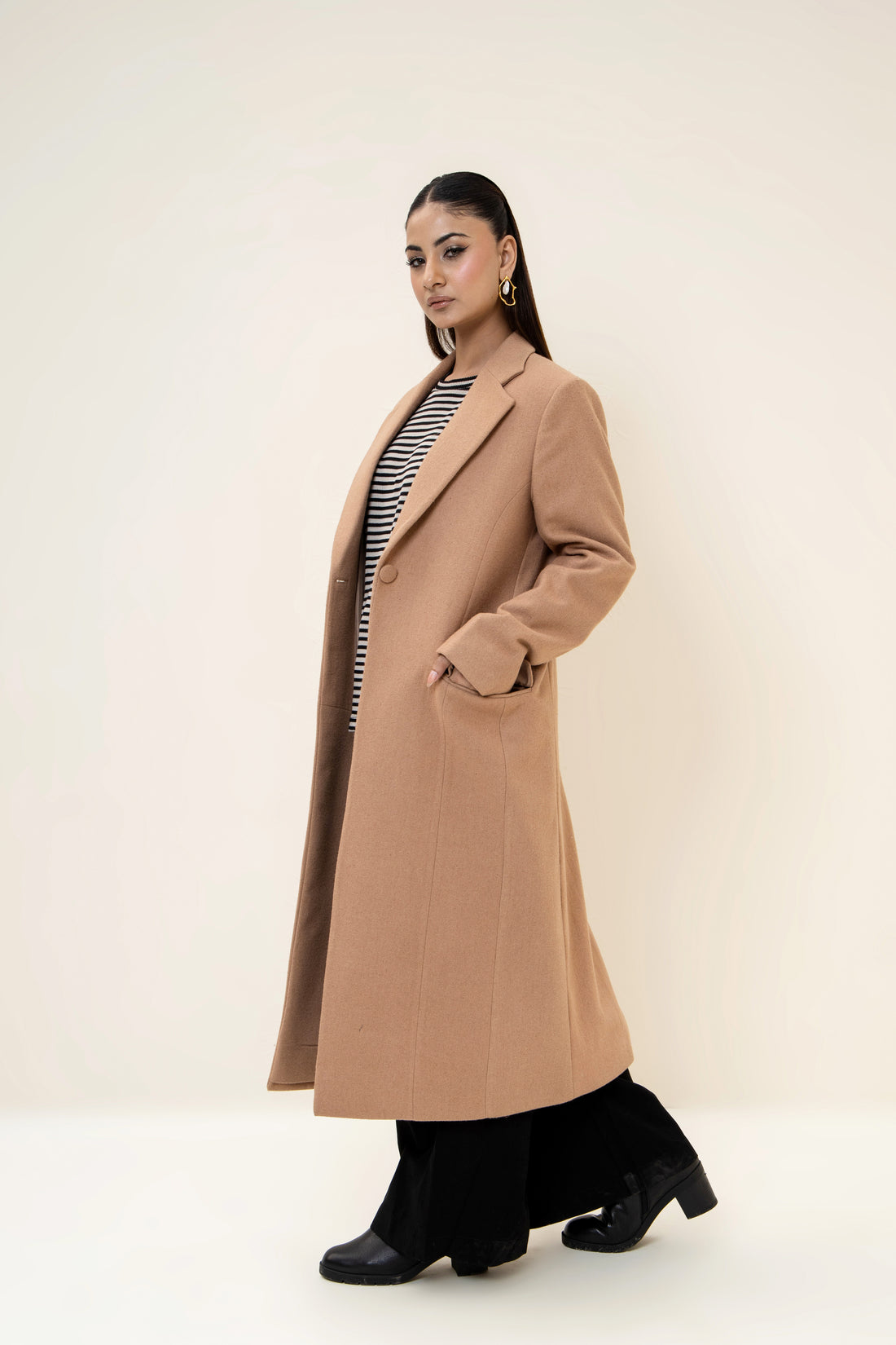 Amelie Long Coat  camel