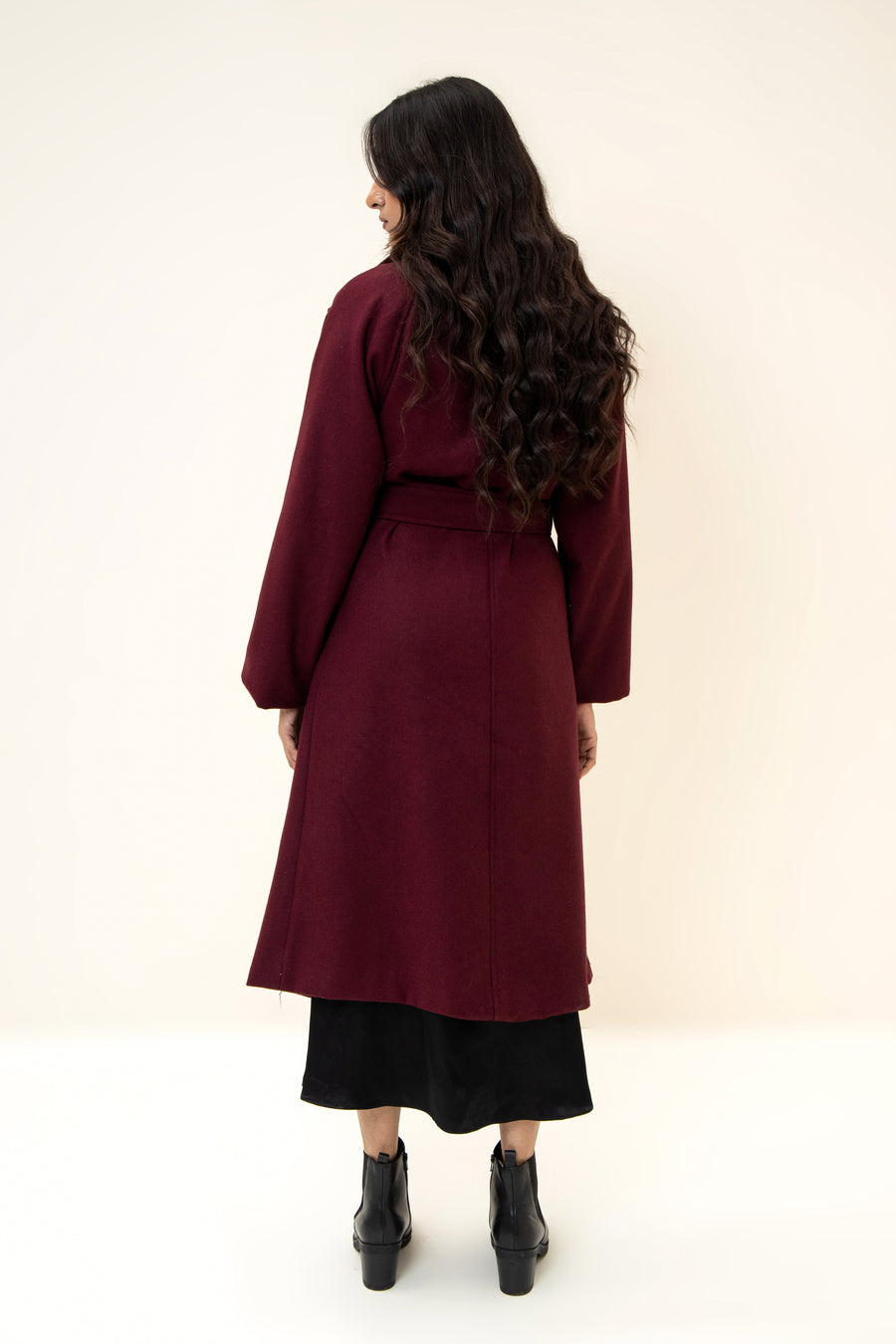 JUNO BELTED COAT (CHERRY)