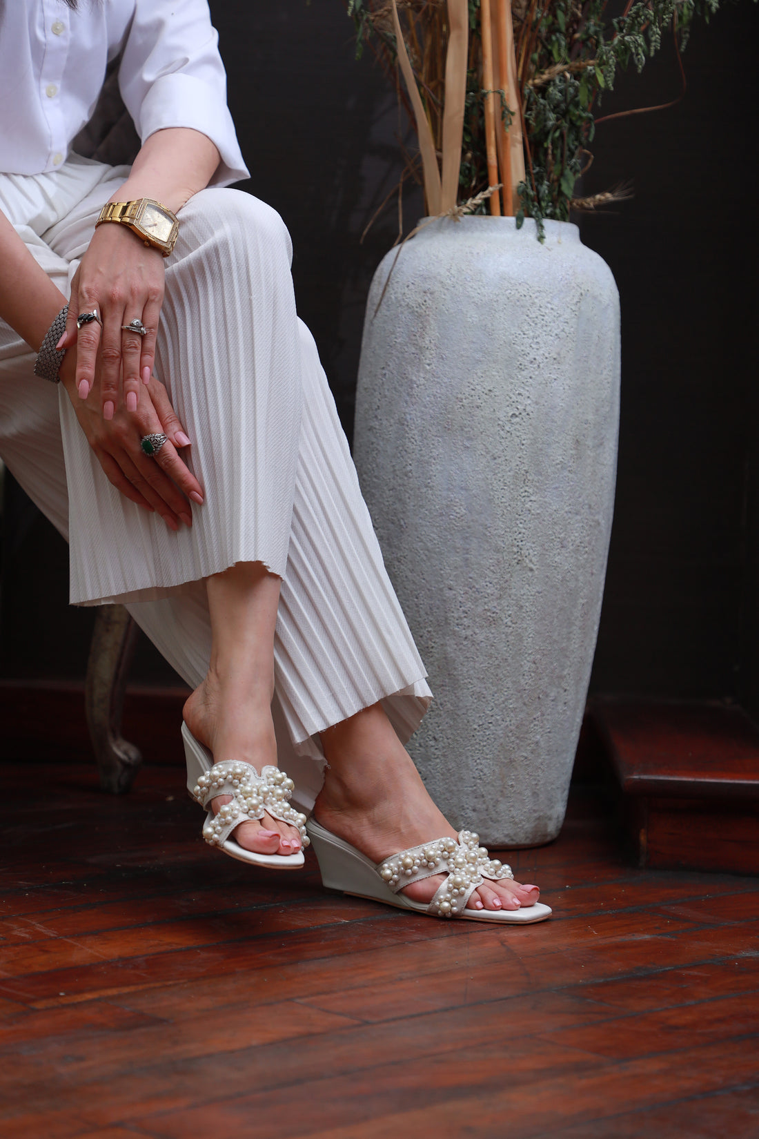 Oyster Wedge Heel