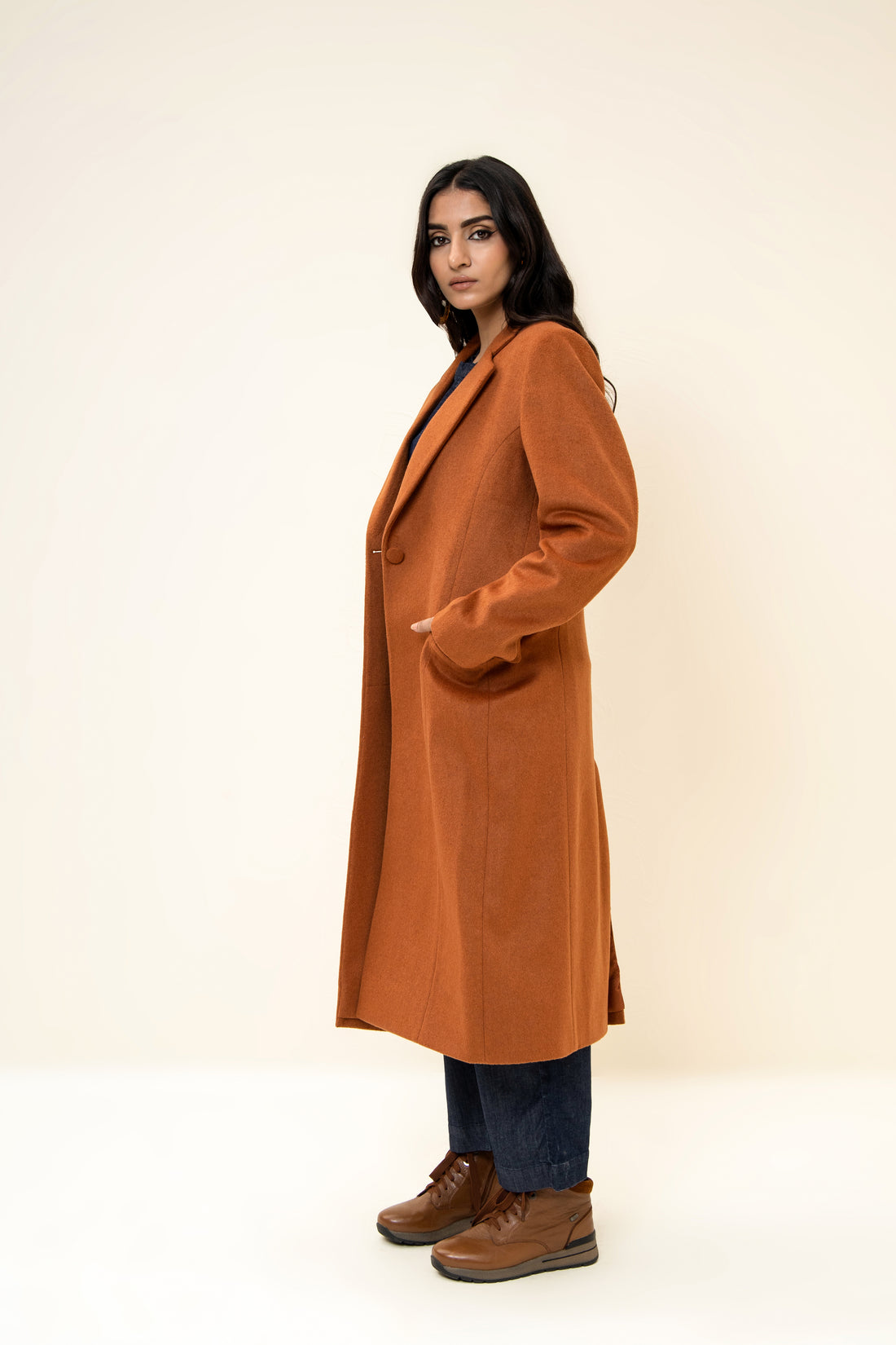 Amelie Long Coat Rust