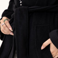 JUNO BELTED COAT- Featherwarm  (BLACK)