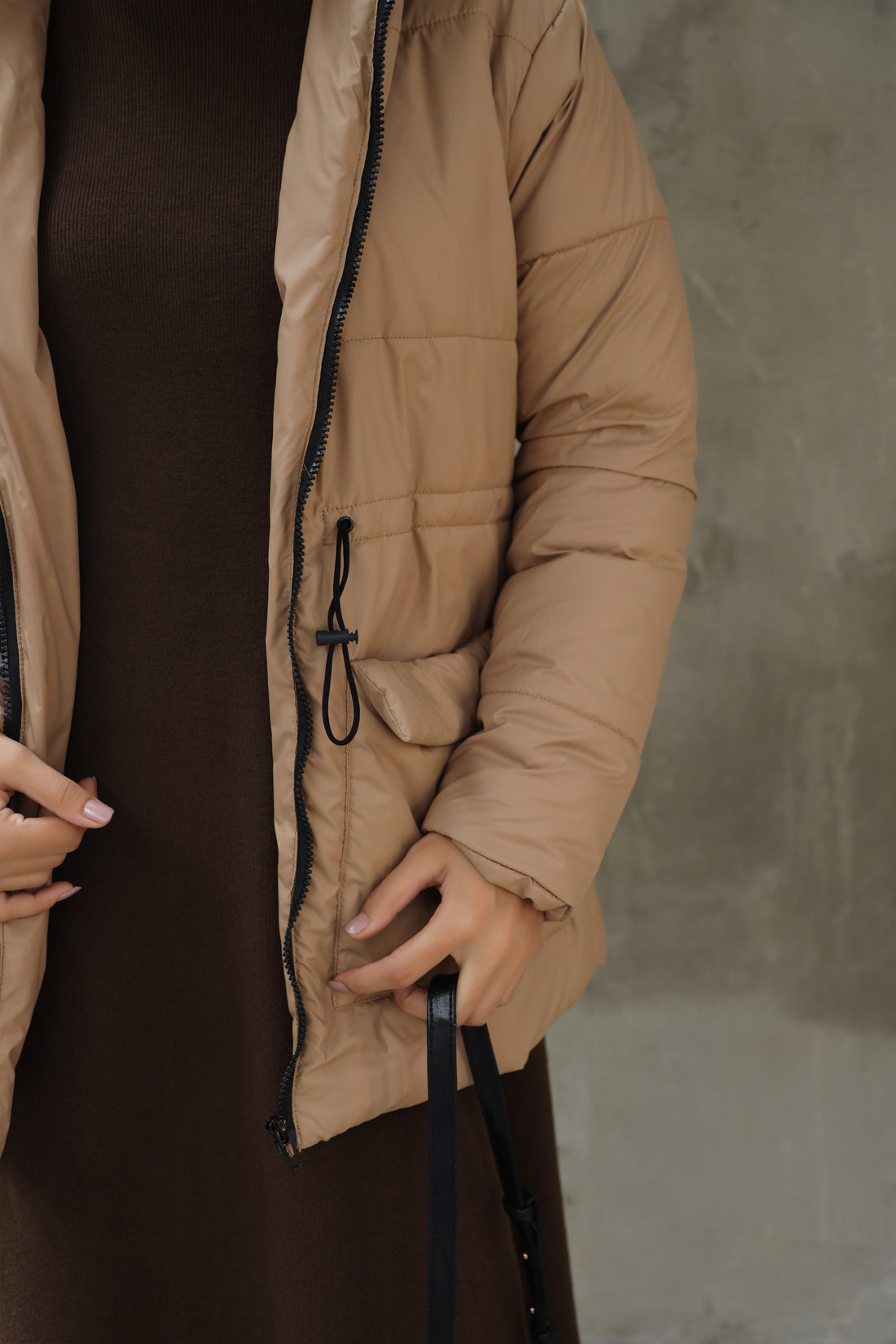 Alaska NEO Soft Puffer Jacket with Fur Hoodie (Tan)