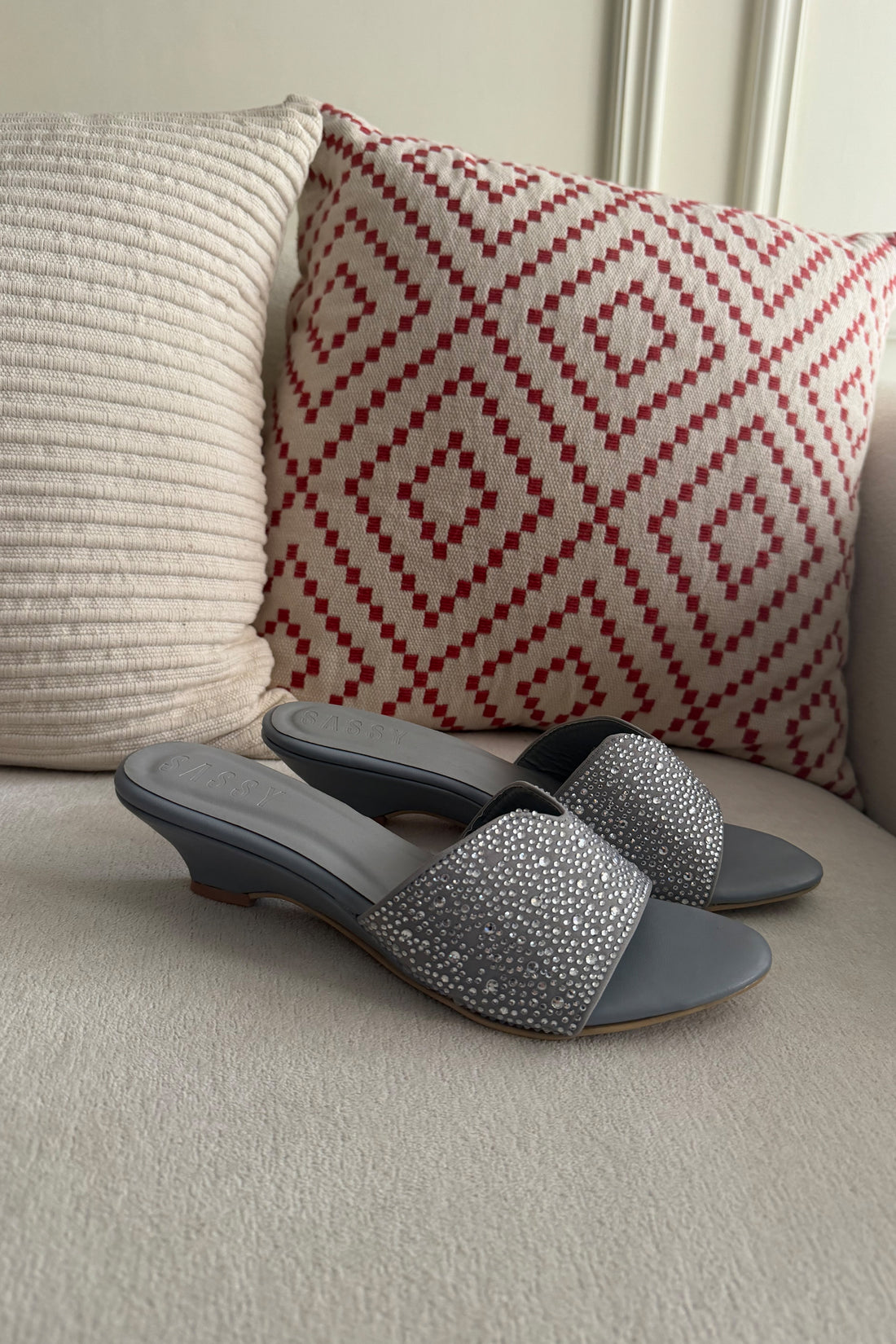 Eden low Wedge Heel Silver