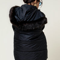 Jaylen Neo Black with fur Hoodie