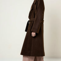 JUNO BELTED COAT CHOCOLATE BROWN