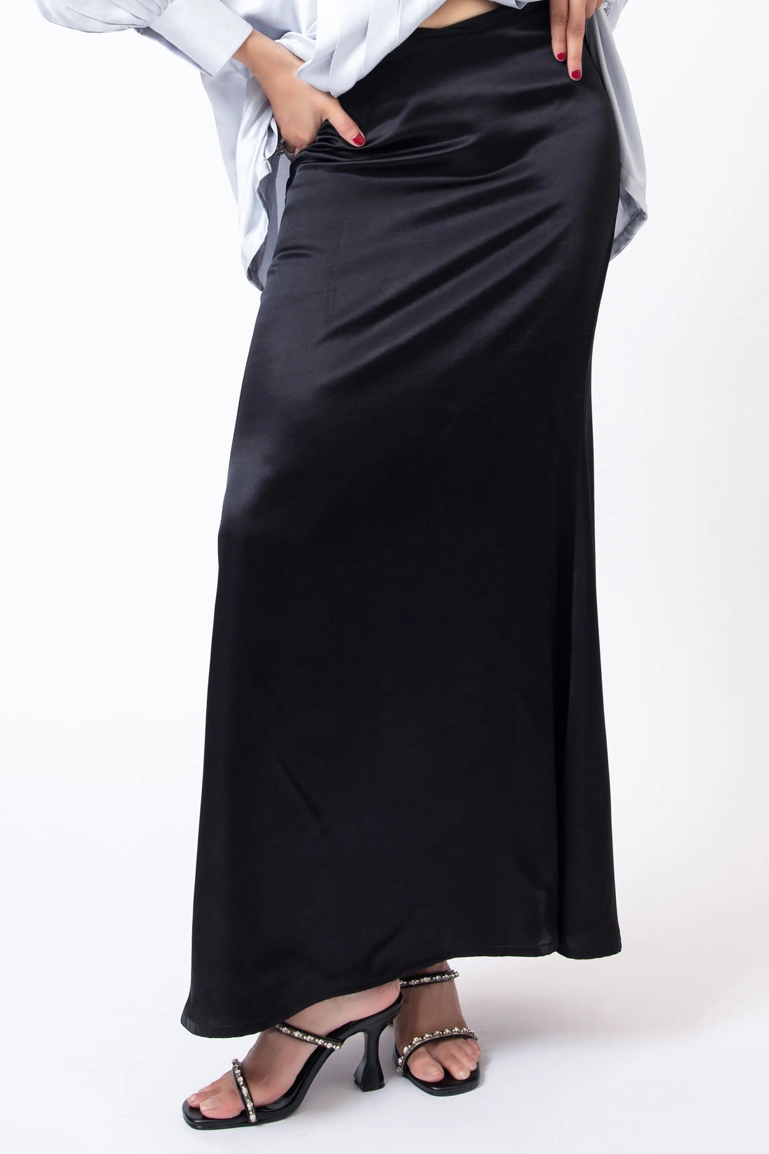 Venice Silk Skirt Black