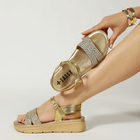 Arizona Platform Sandals Gold