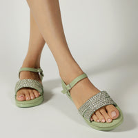 Arizona Platform Sandals Mint Green