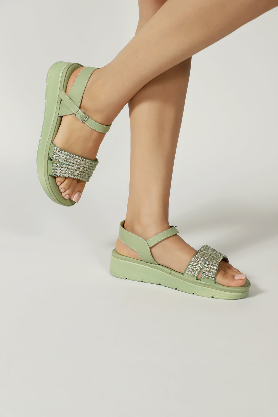 Arizona Platform Sandals Mint Green