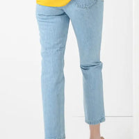 Nora Mid Rise Ripped Jeans Ice Blue