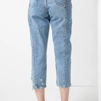 Sassy Original Mom Jeans High Waisted  Washed Blue