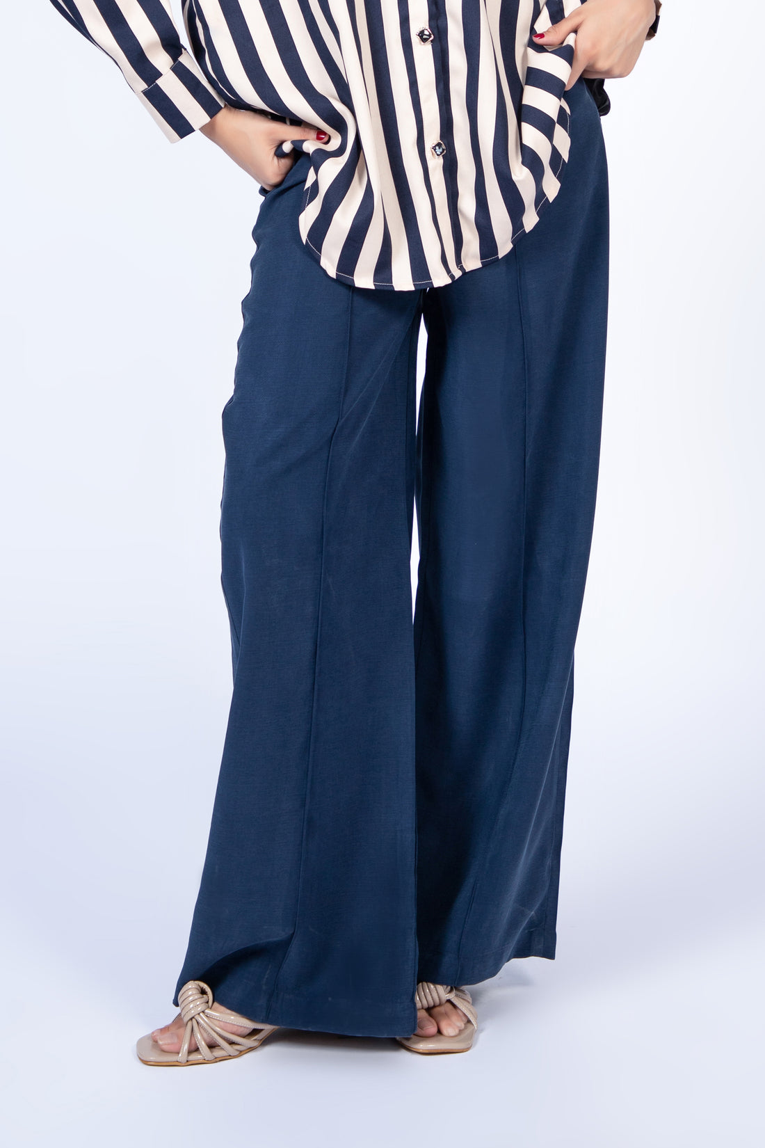 Seoul wide leg Pants Blue (5 days Delivery)