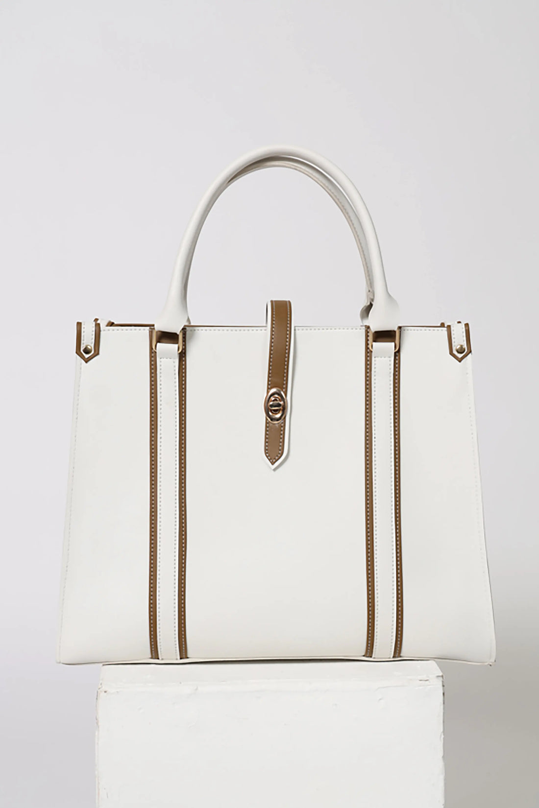 Tokyo Tote Bag White n Brown