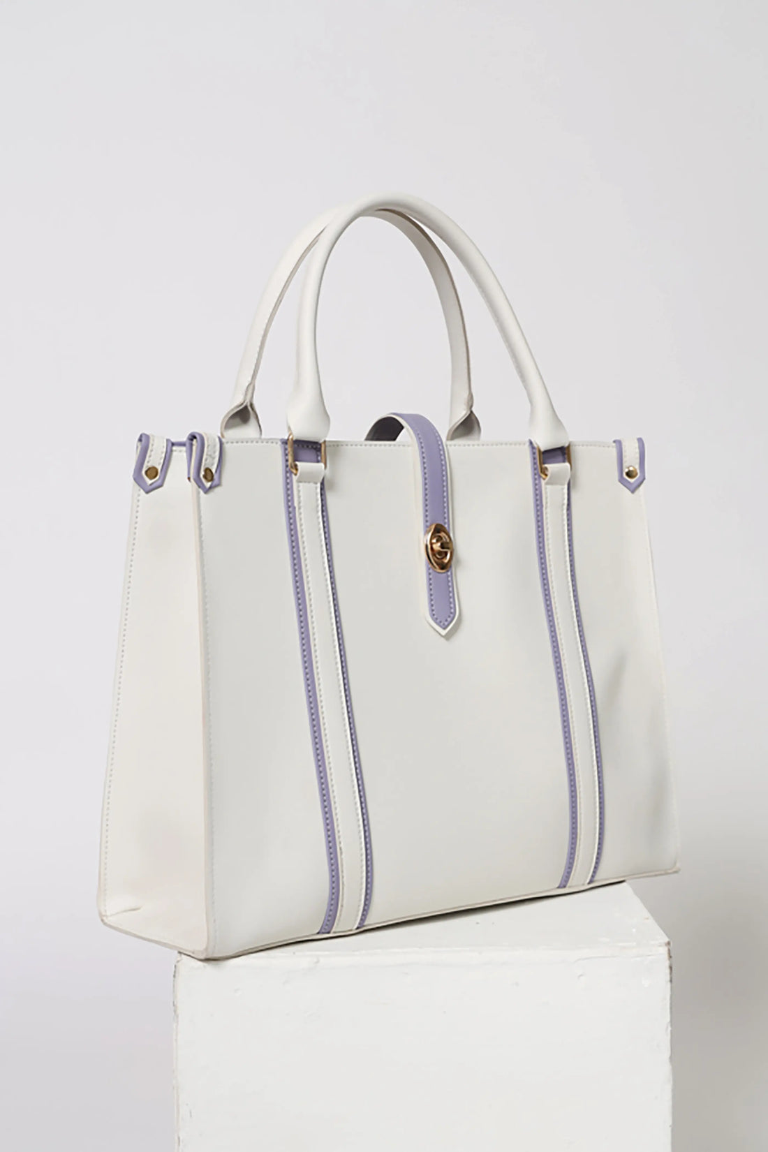 Tokyo Tote Bag White n Lilac