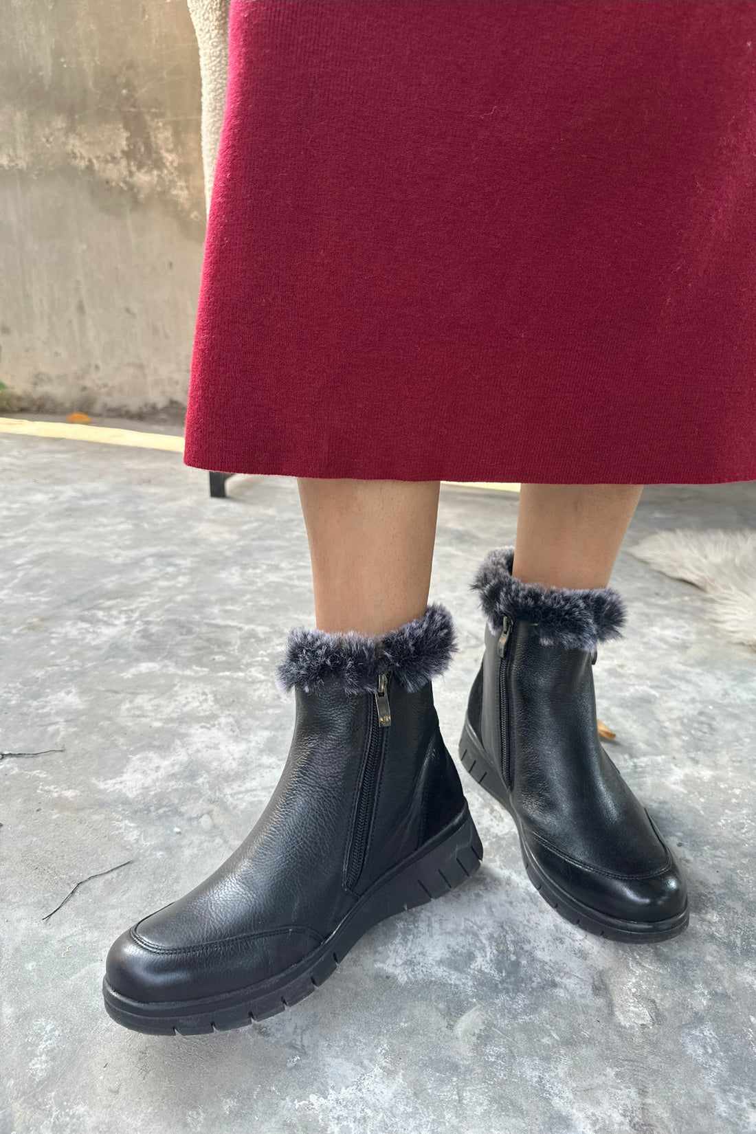 Brussels Glide fur boots Grey