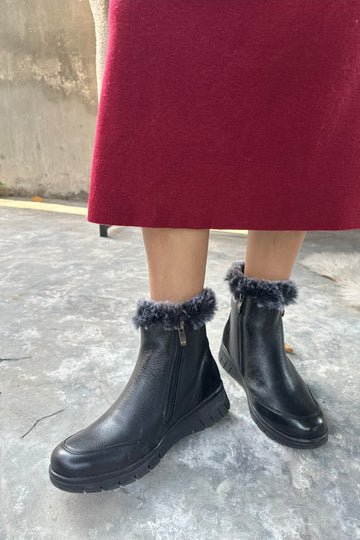 Brussels Glide fur boots Grey