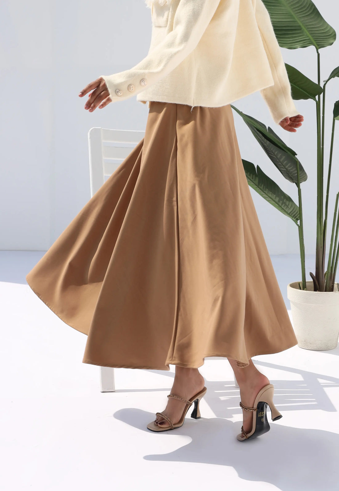 TwirlTide Skirt Tan