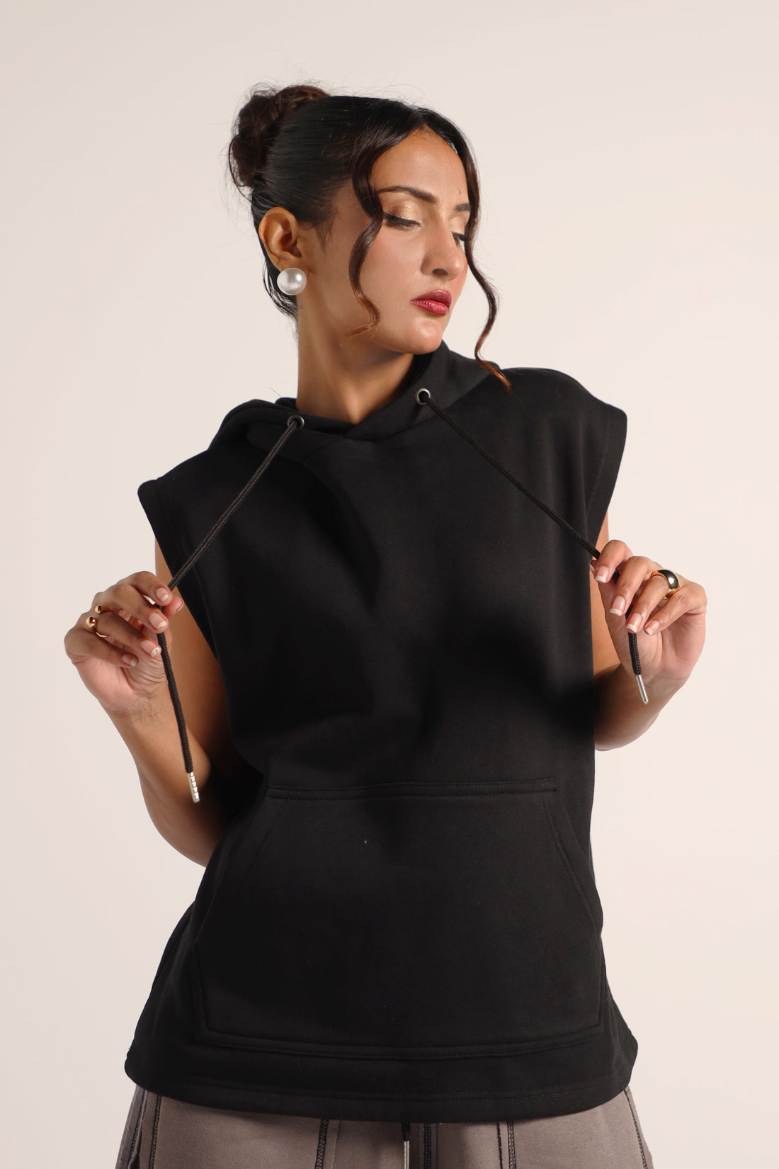 Vogue Vest hoodie Black