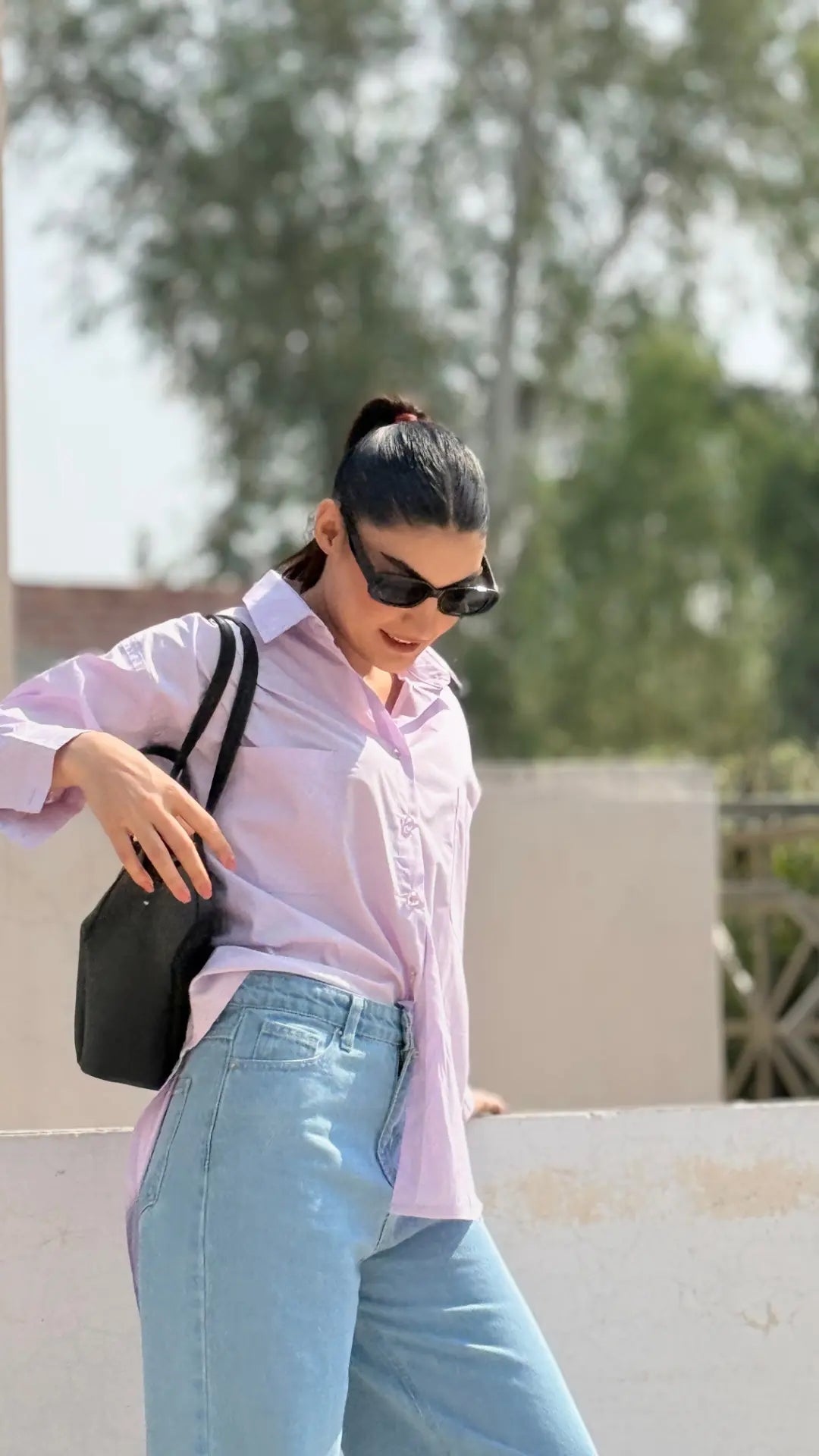 Rihana Button Down Shirt Lilac