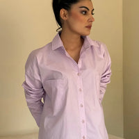Rihana Button Down Shirt Lilac