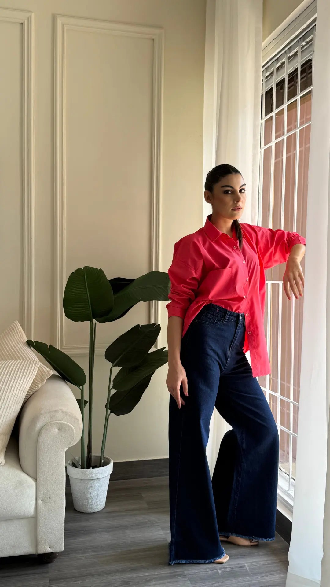 Rihana Button Down Shirt pink