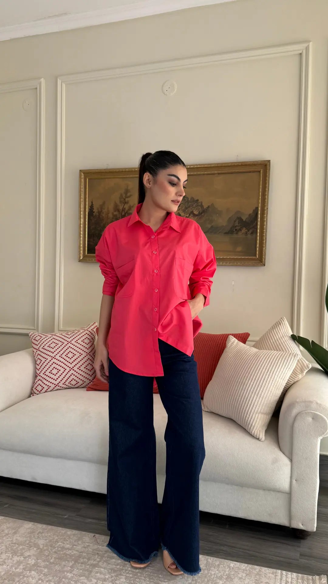 Rihana Button Down Shirt pink