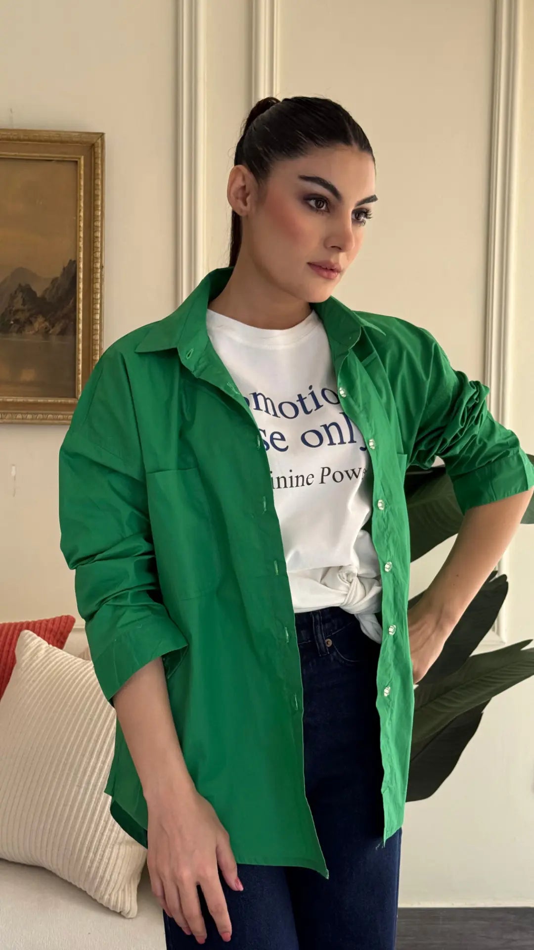 Rihana Button Down Shirt Green