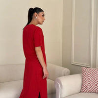 kaira long shirt dress Red